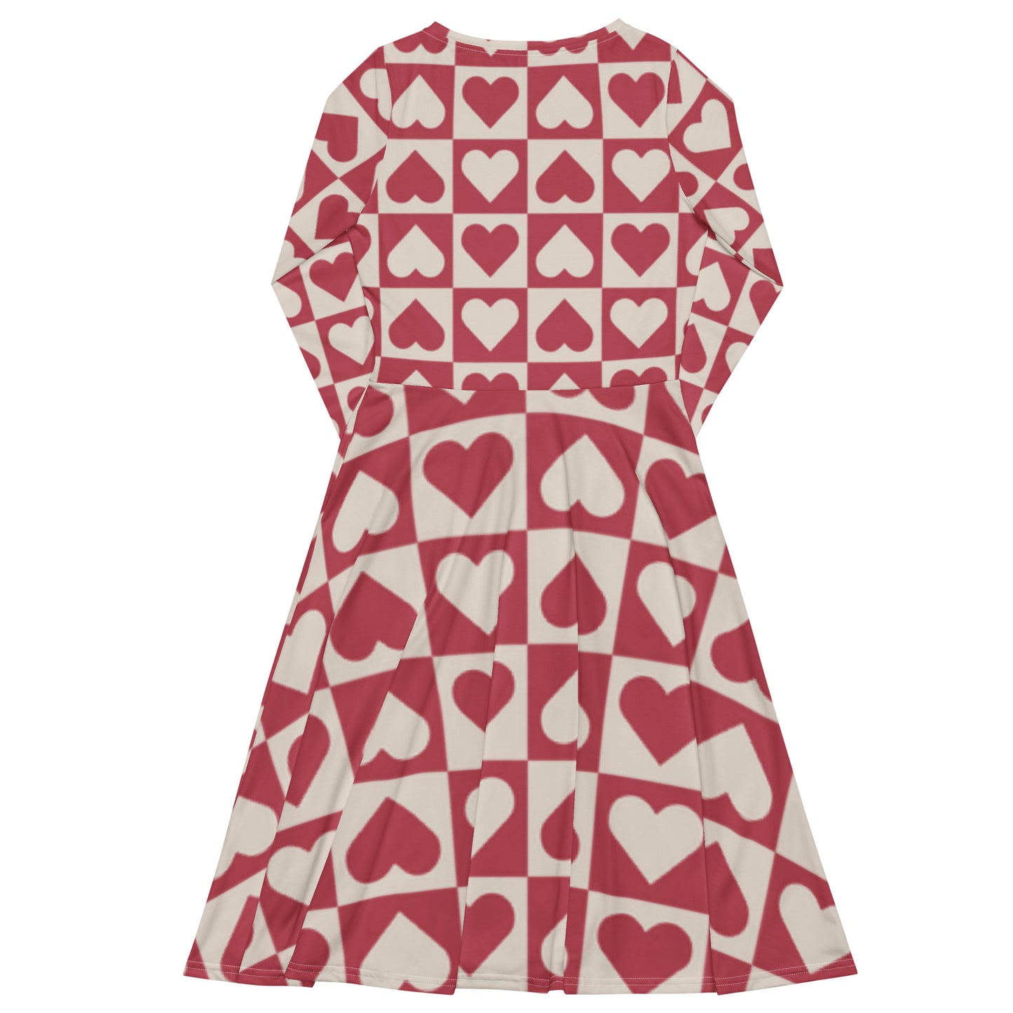 All-over print long sleeve midi dress