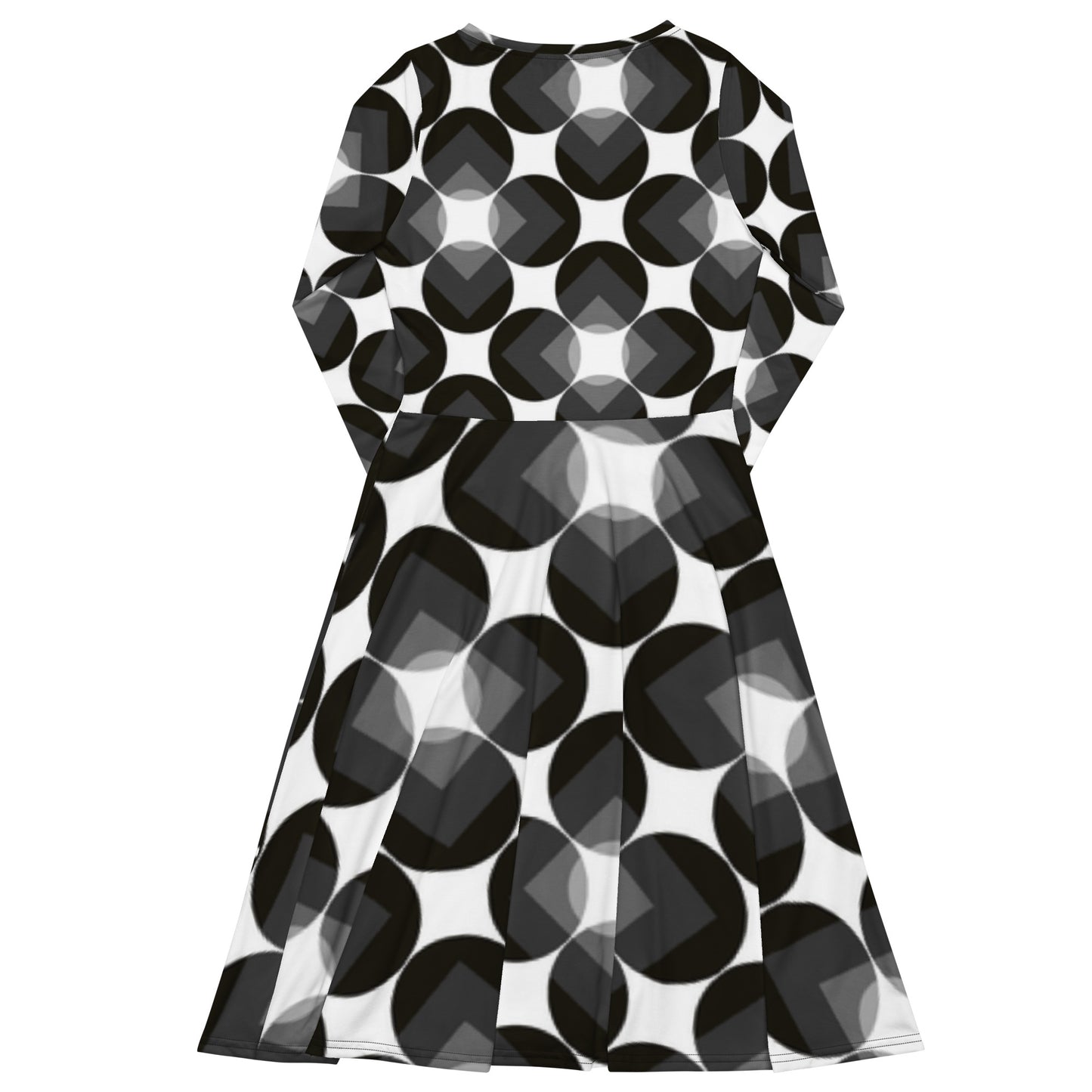 All-over print long sleeve midi dress