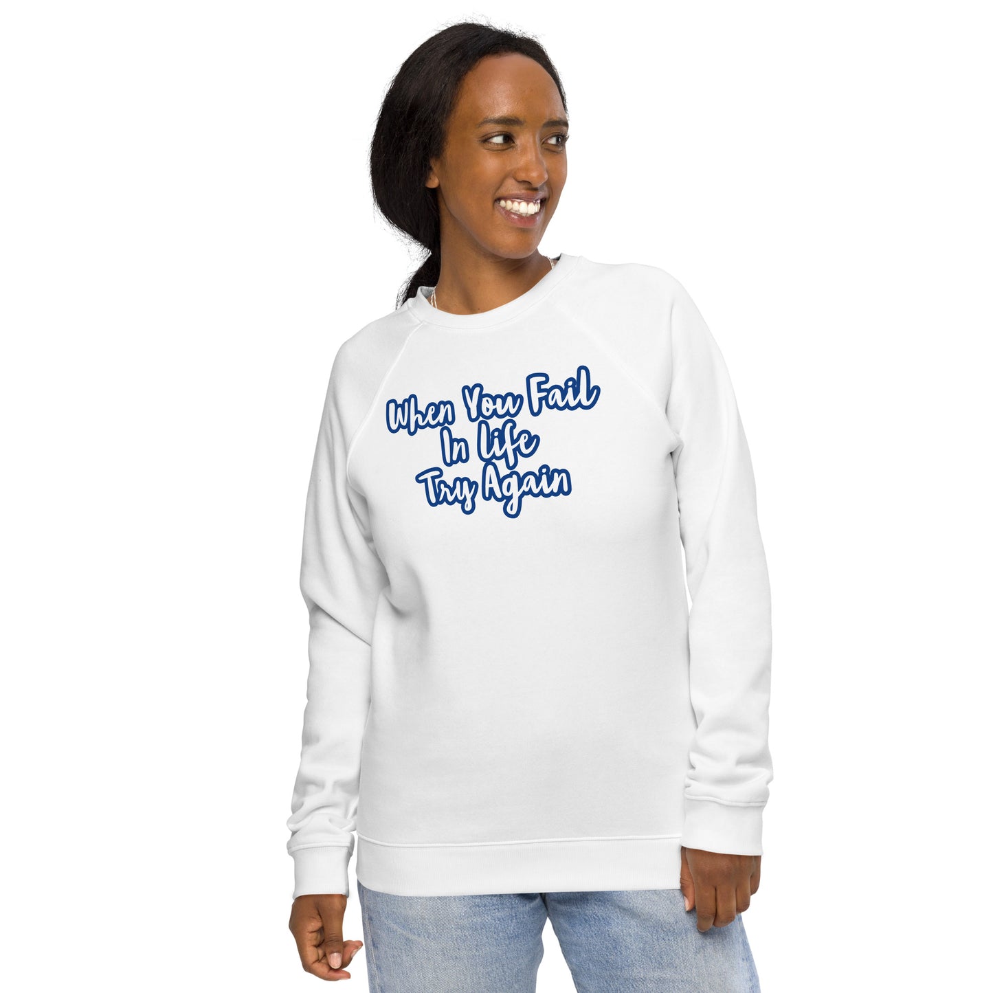 Unisex organic raglan sweatshirt